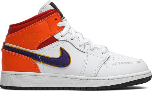 Air Jordan 1 Mid GS White Court Purple Teal