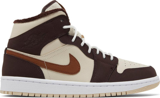 Wmns Air Jordan 1 Mid SE Cream Dark Chocolate