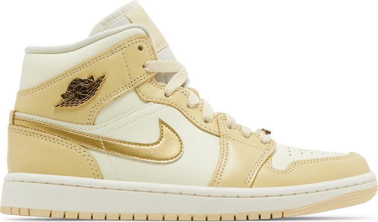 Wmns Air Jordan 1 Mid Pale Vanilla Gold