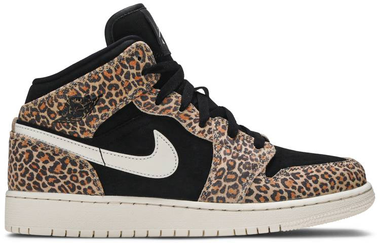 Air Jordan 1 Mid SE GS Leopard