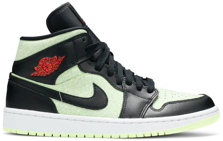 Wmns Air Jordan 1 Mid SE Black Barely Volt